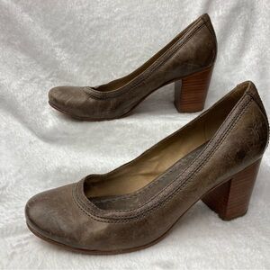 Frye Distressed Brown Leather Heels